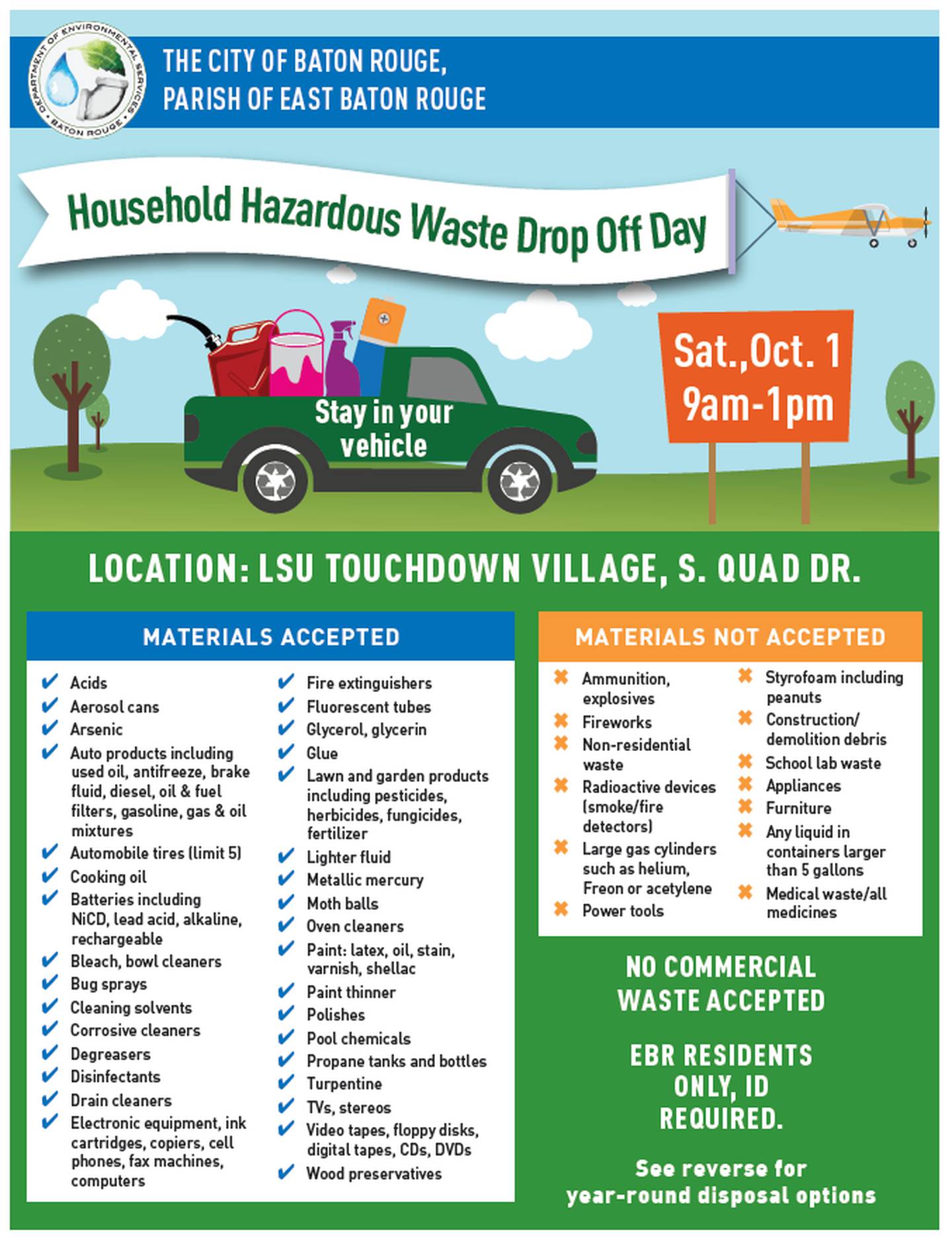 Hazardous Waste Drop Off Day is October 1st The Louisiana Weekend